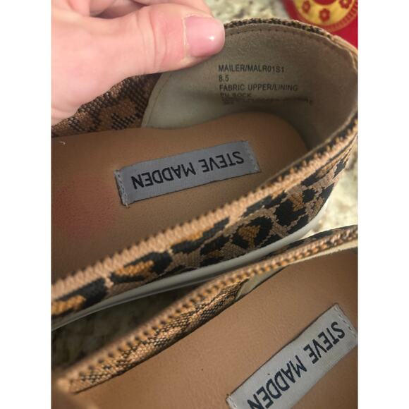 Steve Madden Mailer Leopard Print Slip on Shoe Size 8.5 Knit Top - Picture 5 of 7